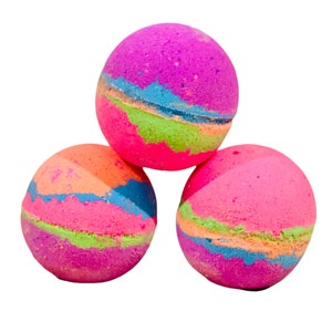 Rainbow Sherbet - Round Bath Bomb - Colourful, Favour, Birthday Gift