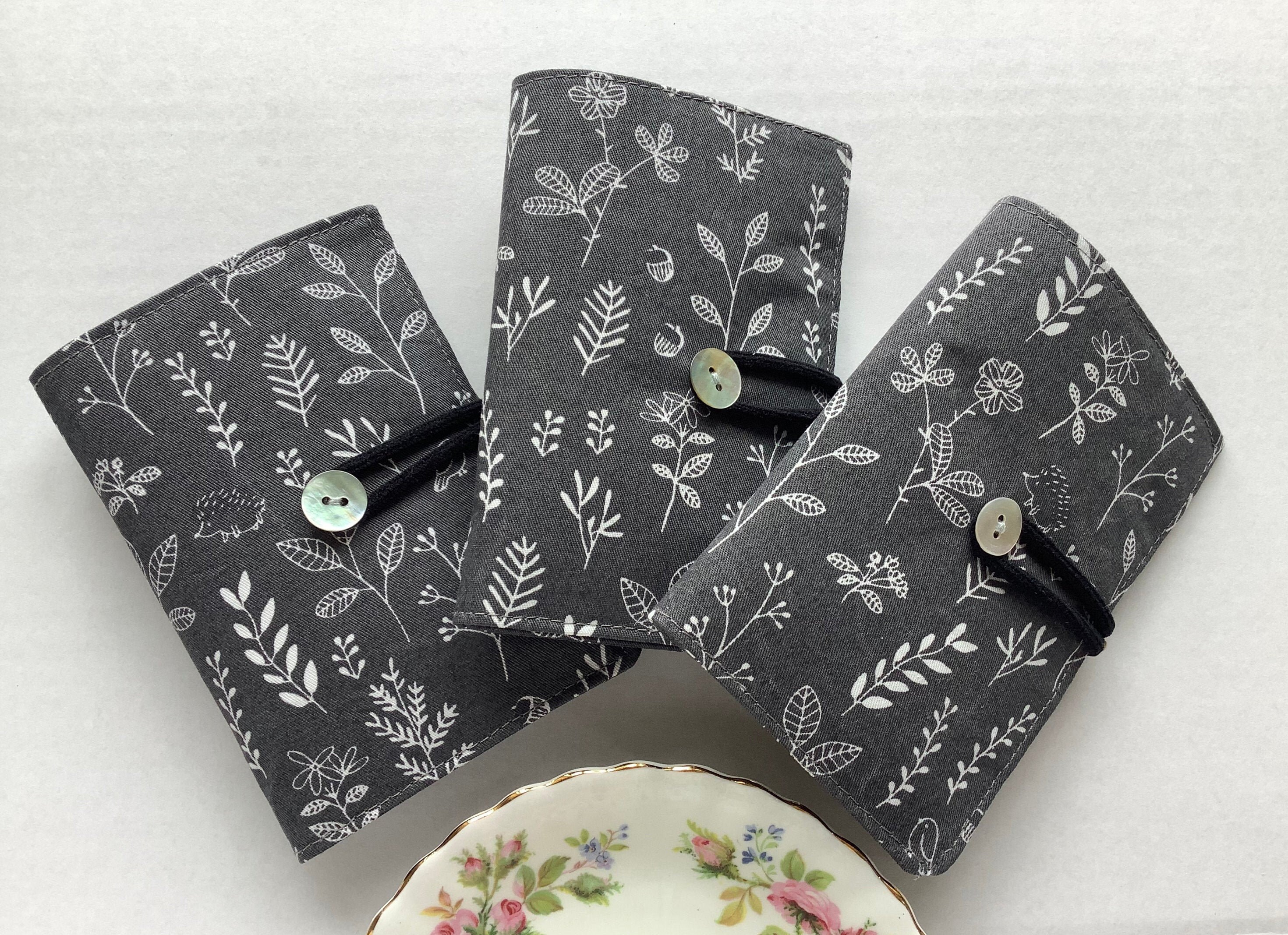 Tea wallet travel tea bag holder handmade using grey fabric Etsy