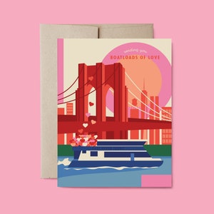 New York Sending Love Card, Brooklyn Bridge Greeting Card