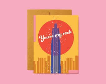 New York You're My Rock Valentine's Day/Love Card with Glitter