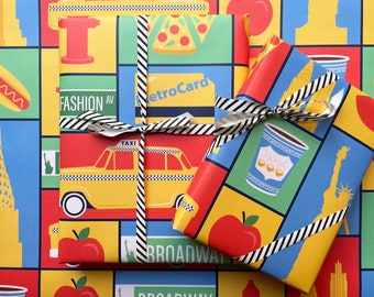 Colorful New York City Gift Wrapping sheets - Pack of 3