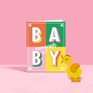 Congrats Baby Colorblock Card