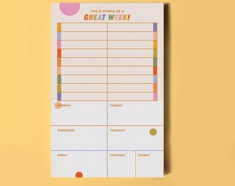 Colorful and Fun Weekly Planner Notepad