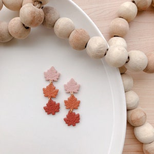 Maple Dangles Fall Clay Earrings Halloween Polymer Clay Earrings Autumn Statement Earrings image 4