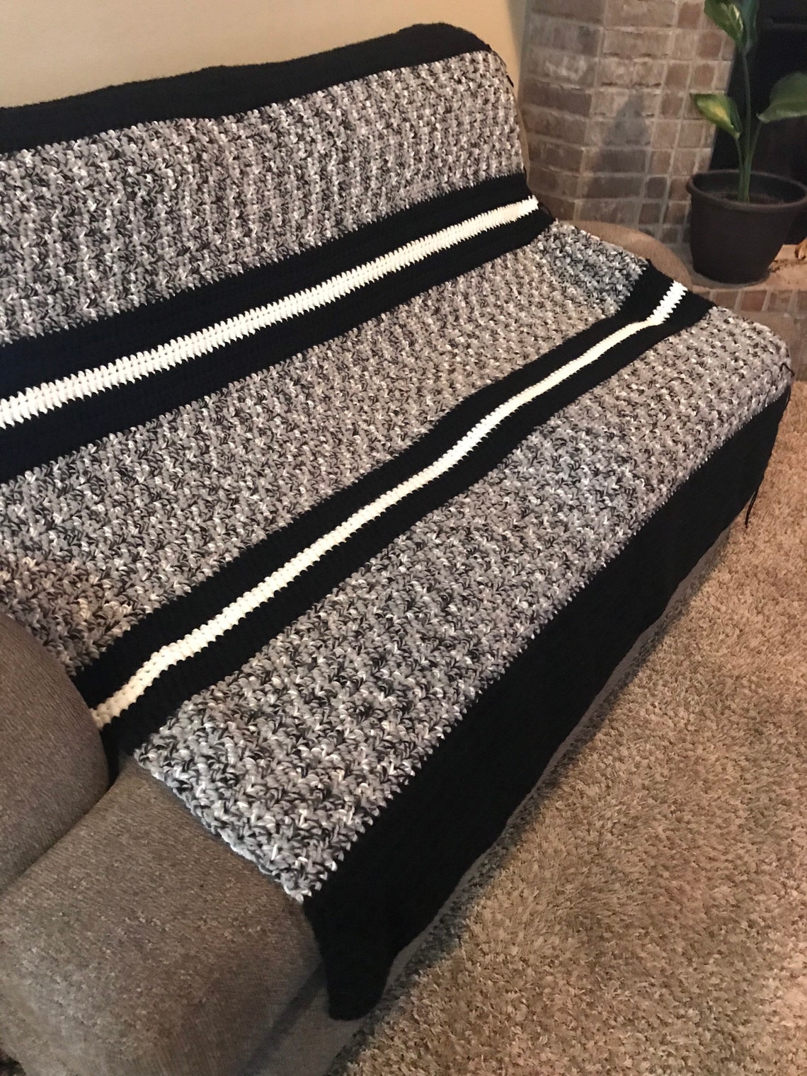 Crochet Blanket-Oversized Throw-Double Strand Afghan-Twin | Etsy