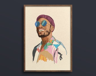 Anderson Paak Illustrated Portrait - Fan Art - Art Print - A4 A3