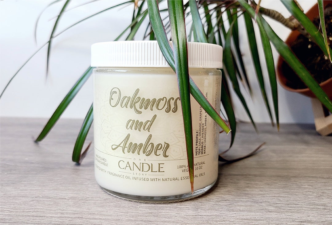 Oakmoss Amber Scented Candles100 Natural Vegan Soy Wax Etsy