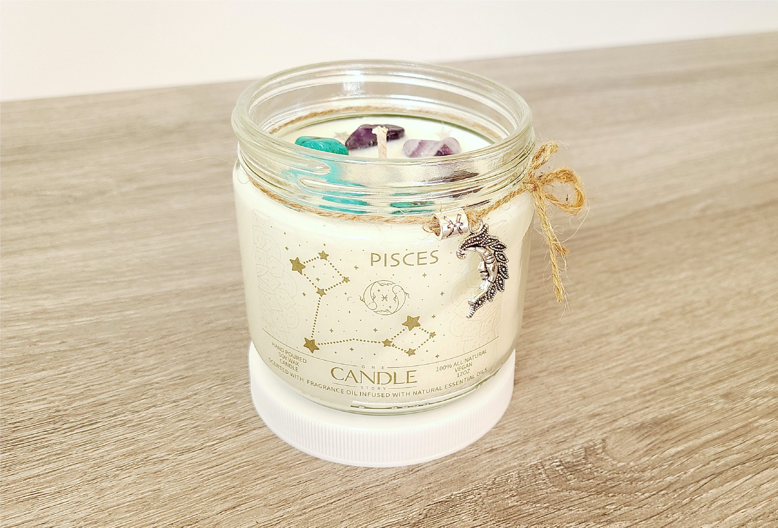 Pisces Horoscope Sign Candles Zodiac Crystal Candles Special Etsy