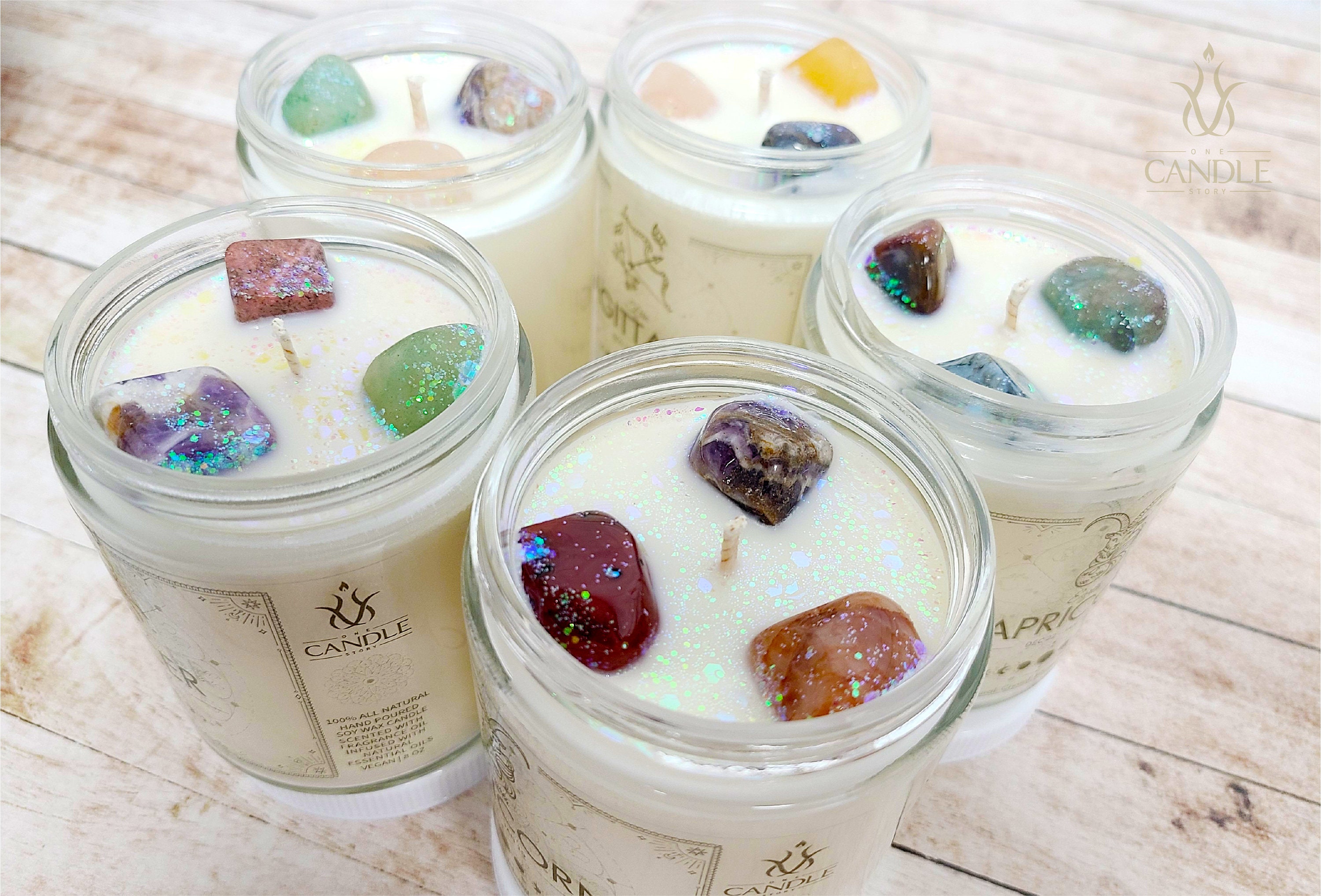 Libra Zodiac Crystal Candles Horoscope Sign Candles Special Etsy