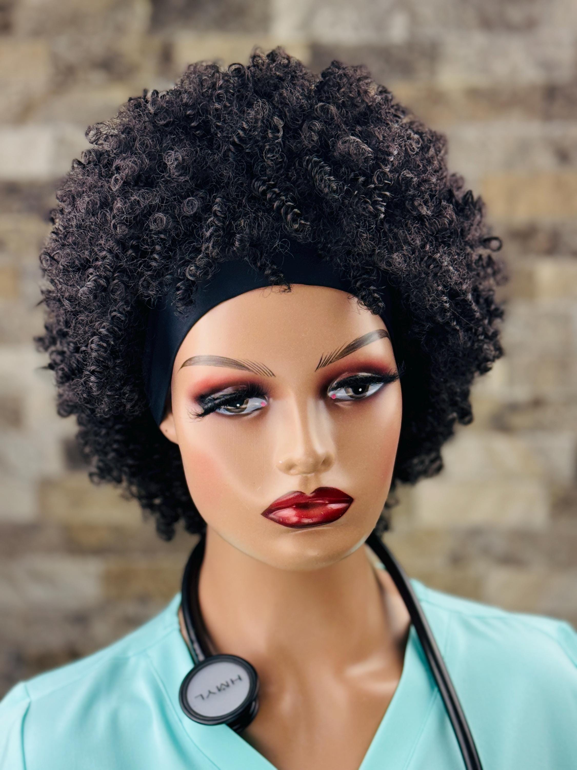 Dark Brown Afro Kinky Headband Wig | Natural Kinky Curly 
