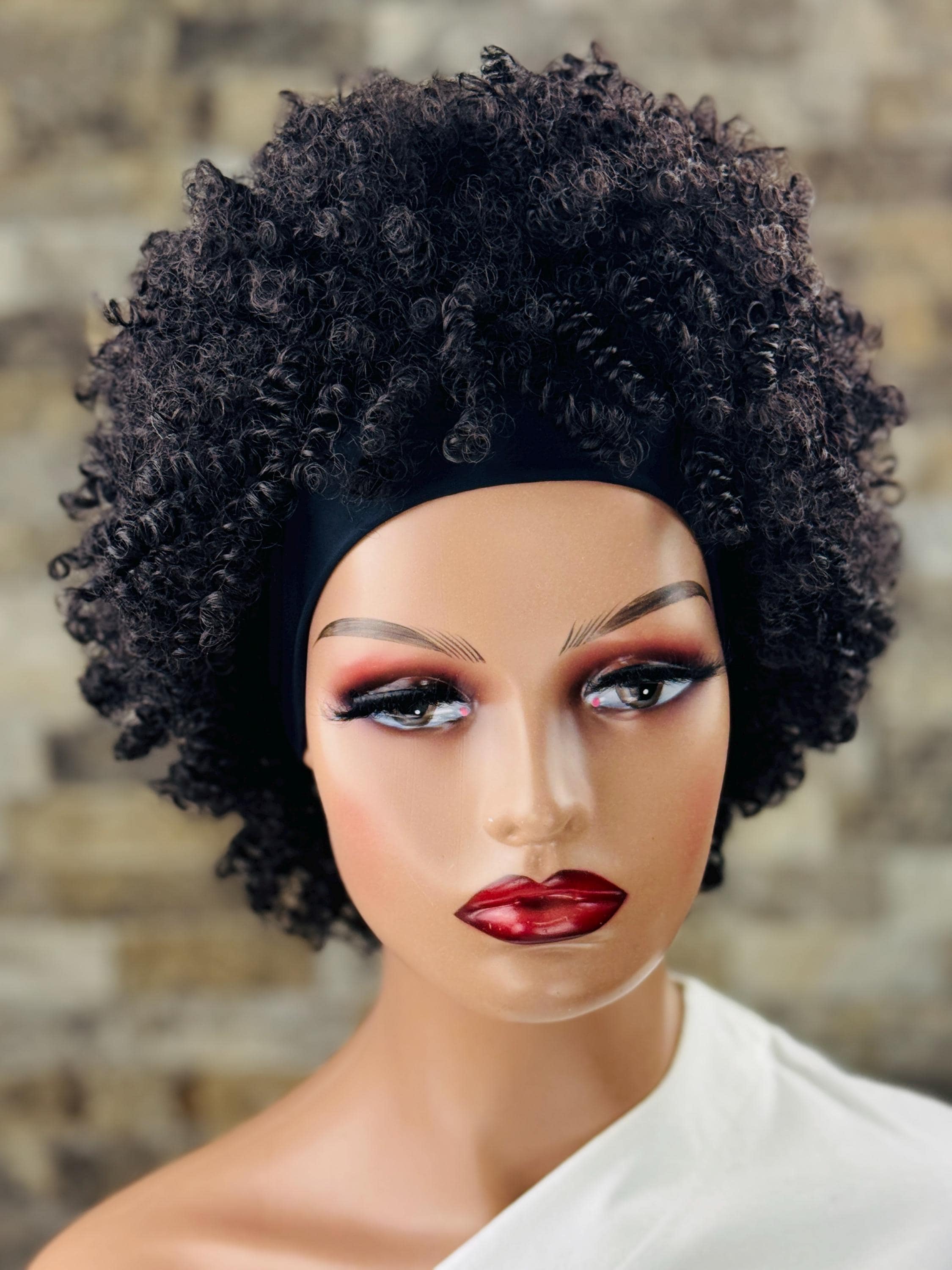 k*i様 ETRÉ ダークブラウン ヘアバンド Dark Brown Afro Kinky Headband Wig | Natural Kinky Curly Synthetic