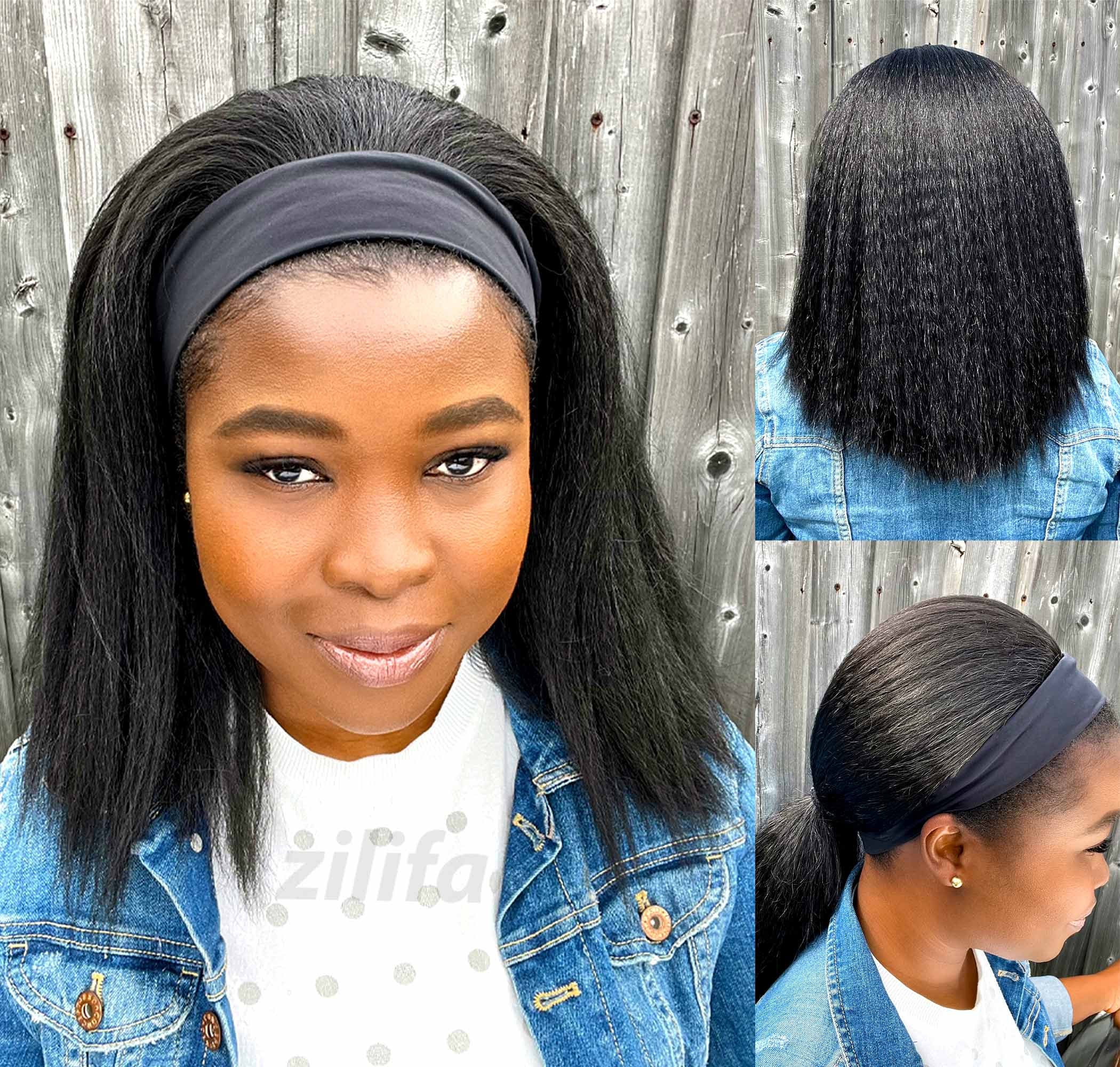 kinky headband wig