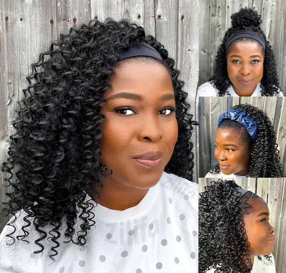 18 Inch Curly Headband Wig curly Wigs for Black Women wigs for African American Women curly Synthetic Wig synthetic Headband Wigs wigs Curly Etsy UK
