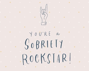 Sobriety Rockstar - Tarjeta de felicitación