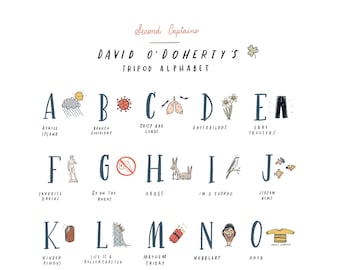 Alfabeto de trípode de David O'Doherty (11" x 14") - DESCARGA DIGITAL