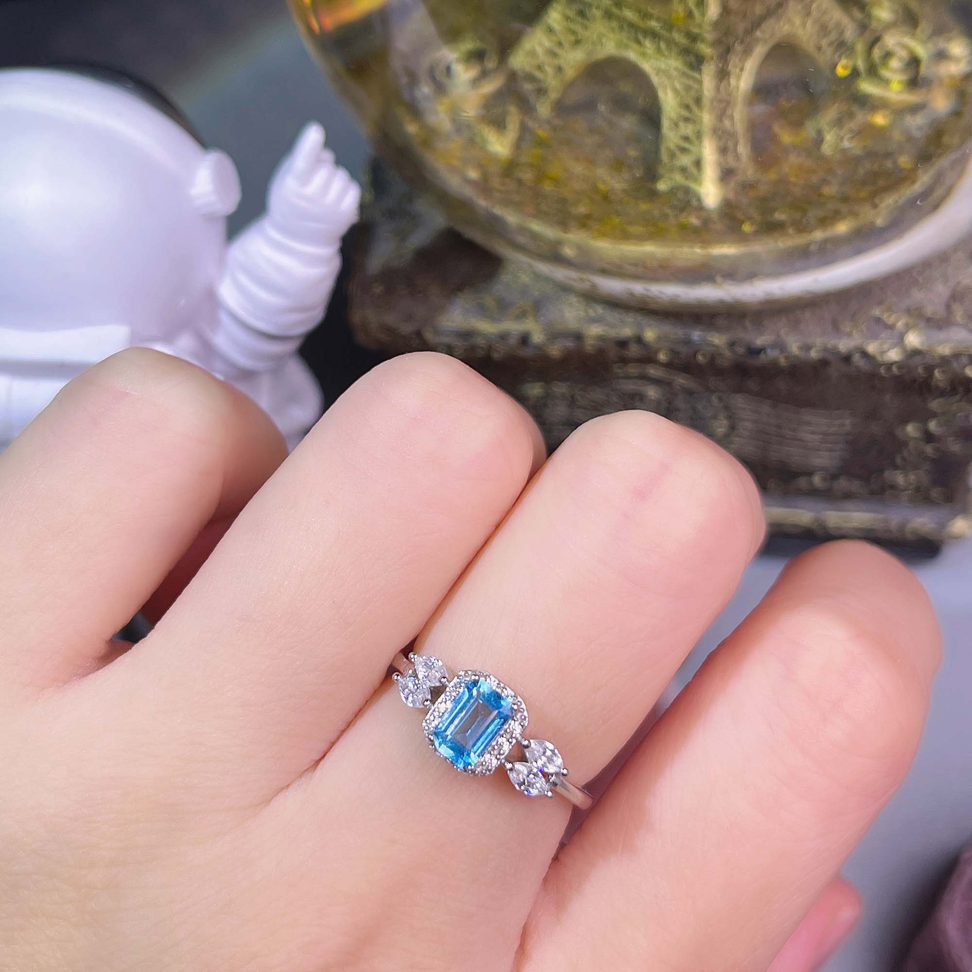 Handmade Blue Topaz Ring Solid Sterling Silver Ring Genuine | Etsy