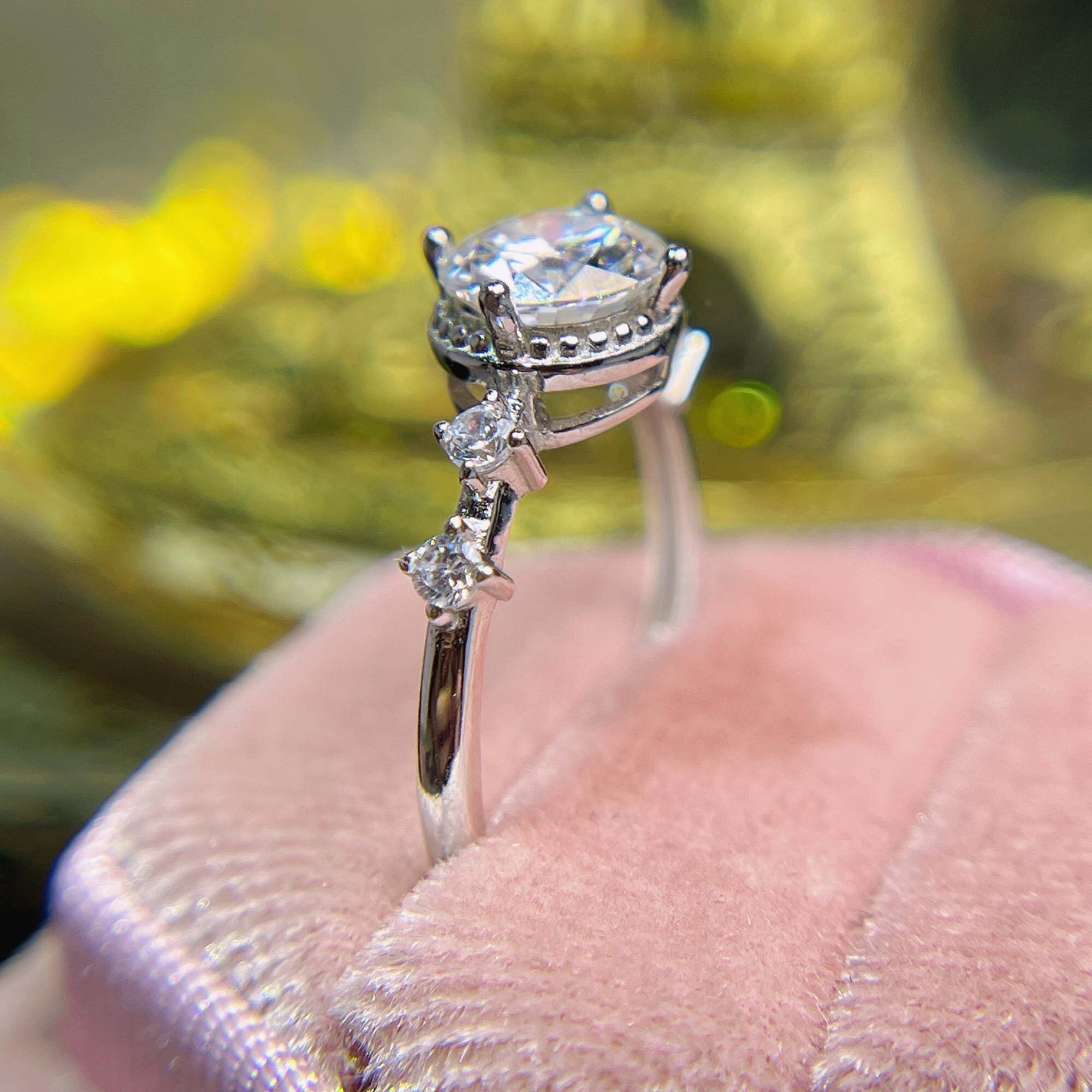 Moissanite Engagement Ring Vintage Engagement Ring for Etsy