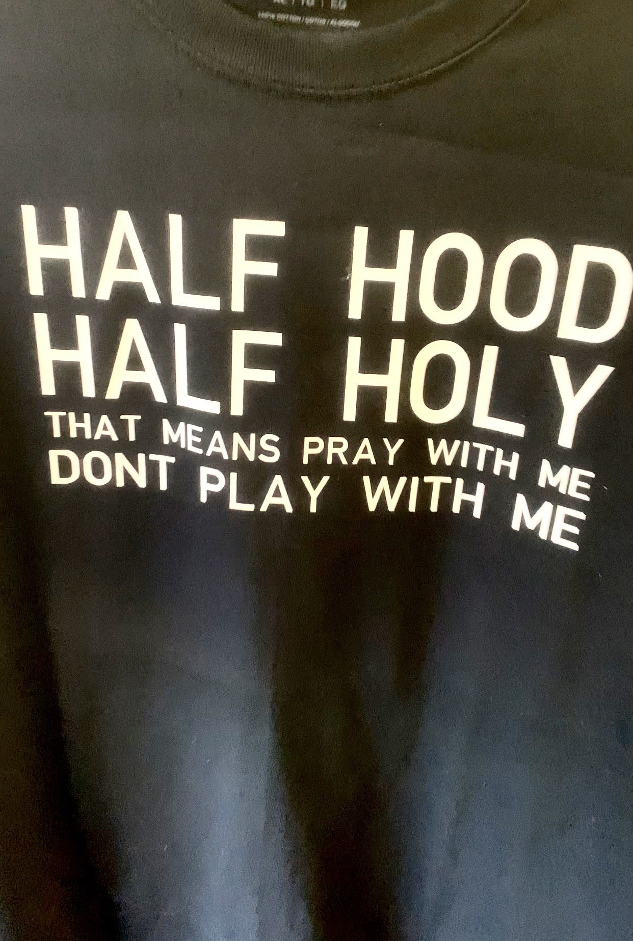 Half Hood Half Holy T-shirt - Etsy Hong 