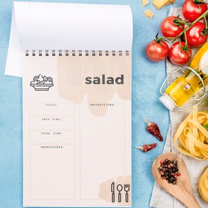 RECIPE 9 PAGES PRINTABLE, Digital Minimalist Recipe Page, A4 A5 Instant ...