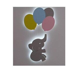 Set of 2 | Nursery Lighting Elephant Balloons Wall Light Nursery Lighting Baby Room Decor Baby Shower Gift