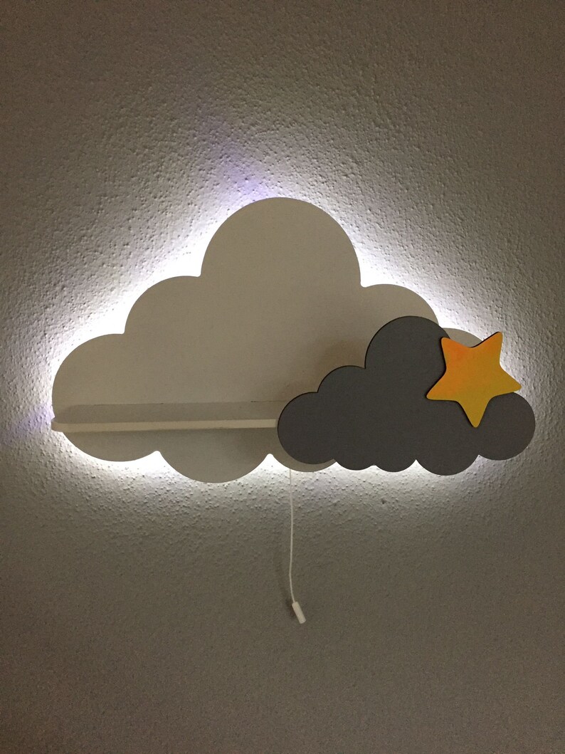 Nursery Cloud Wall Shelf / Nursery Shelves / Wooden Floating Etsy