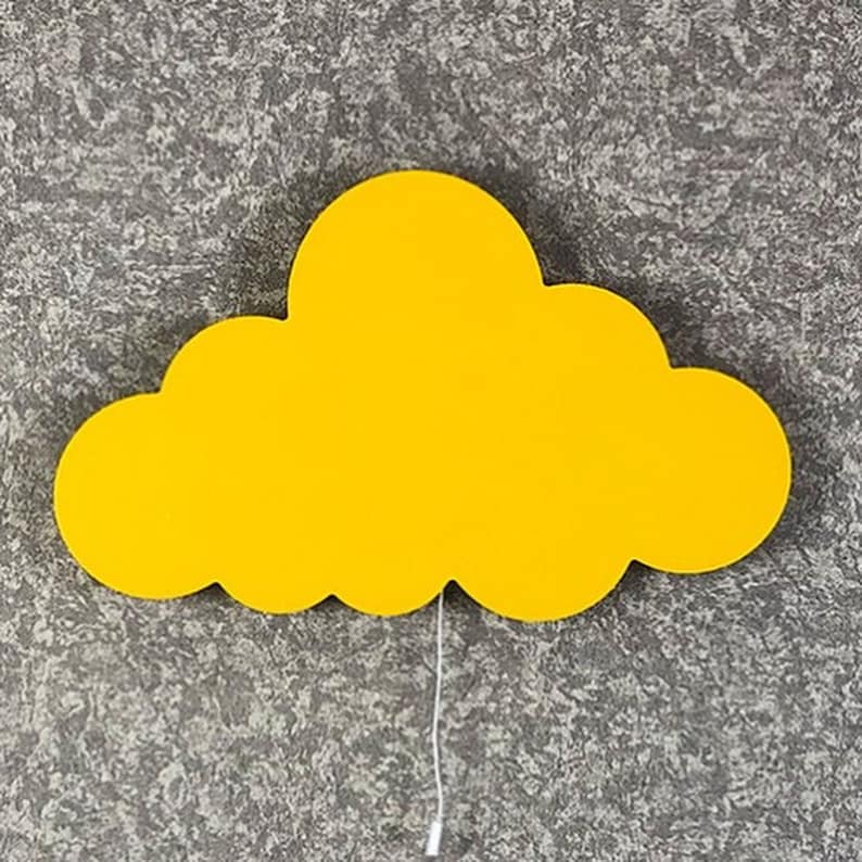 Cloud Wall Light Nursery Lighting Wooden Nightlight for Baby Etsy