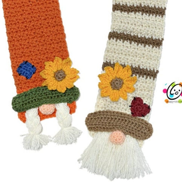 Fall Gnome Scarf Crochet PATTERN