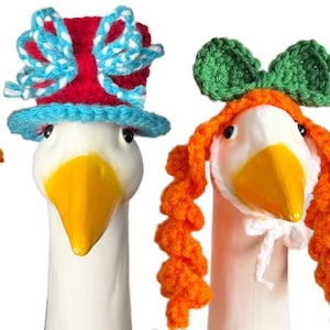 Small-17” Goose Party Hats and Hair Crochet Pattern Pack