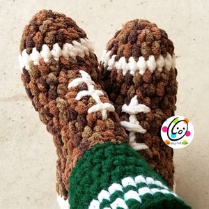 Football Fan Slippers Crochet Pattern