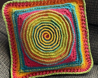 Rocky Mtn Spirals Pillow Crochet Pattern