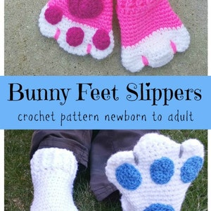 Bunny Feet Slippers Crochet Pattern