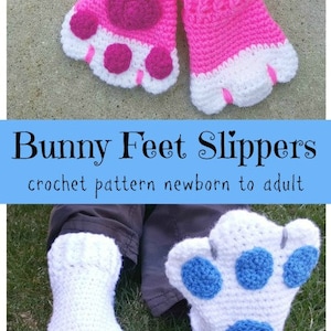 Bunny Feet Slippers Crochet Pattern