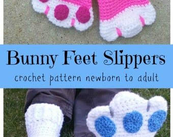 Bunny Feet Slippers Crochet Pattern