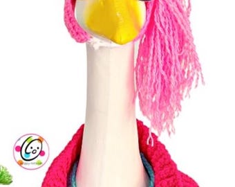 Wigged Out Wilma Big Porch Goose Set Crochet Pattern and glasses tutorial