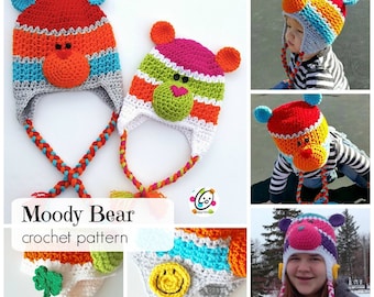 Moody Bear Beanie crochet pattern