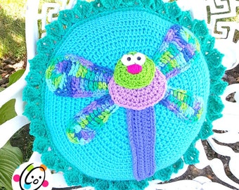 Dewey Dragonfly Pillow Crochet Pattern