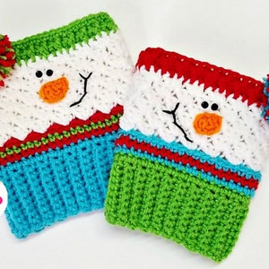 Sampler Snowman Boot Cuffs Crochet Pattern