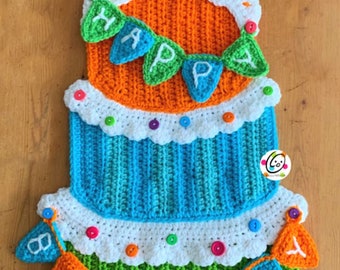 Birthday Cake Flag Crochet Pattern