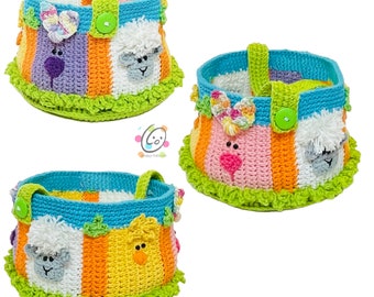Easter Friends Basket and Wrap Crochet Pattern