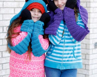 Hooded Bear Scarf Crochet PATTERN
