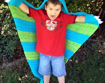 Snap the Hooded Dragon Blanket crochet PATTERN