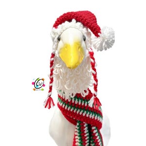 Big Goose Santa Hat, Beard, and Scarf Crochet Pattern Pack