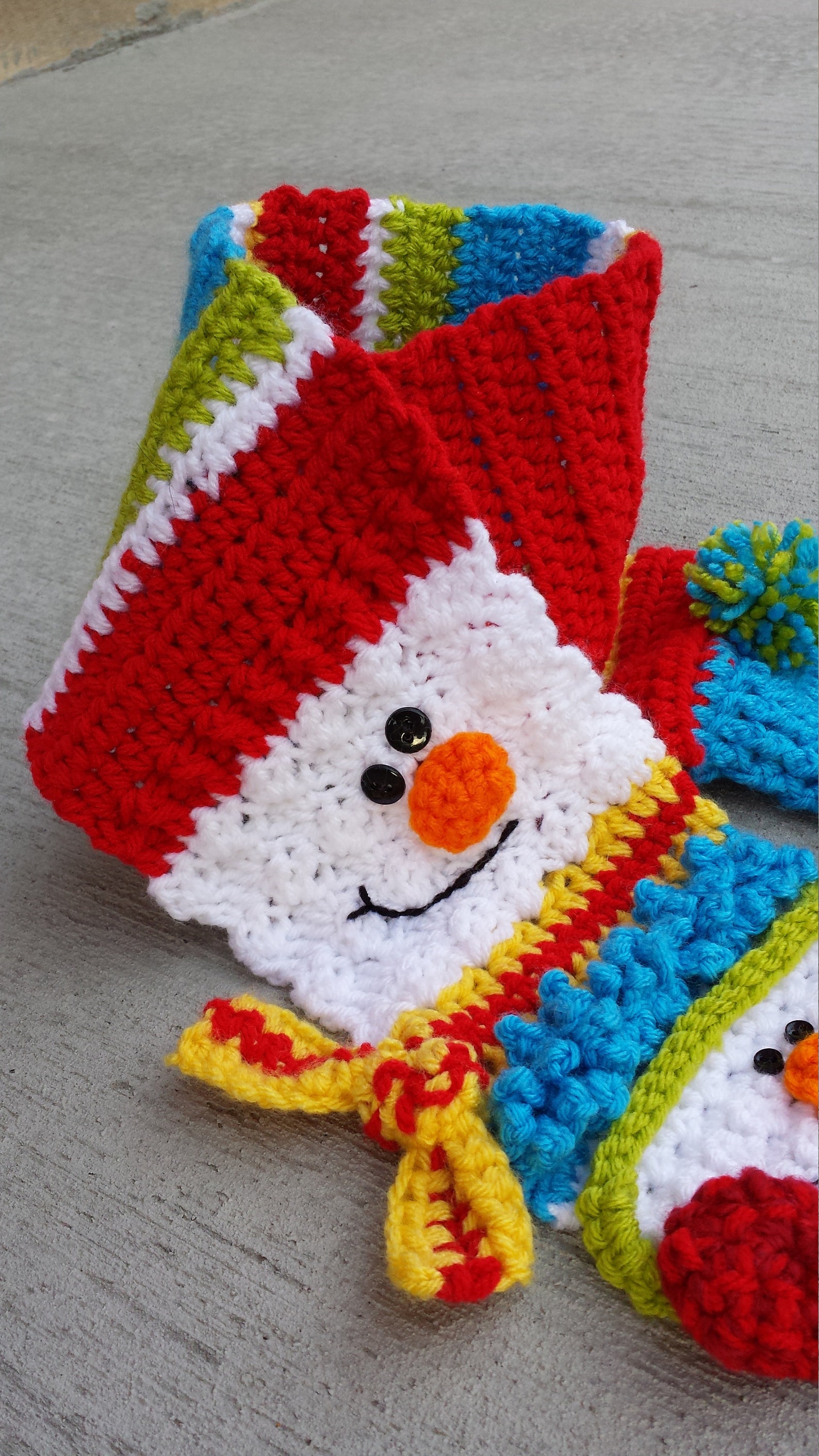 Snappy Sampler Snowman Scarf Crochet Pattern Etsy Canada