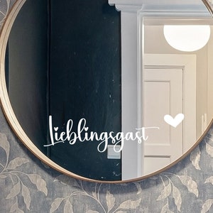 Lieblingsgast Spiegelaufkleber, Spiegel, Flur, Lieblingsgast Herz - Vinyl/Aufkleber/Sticker