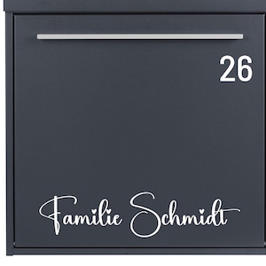 Letterbox sticker house number family name durable vinyl weatherproof self-adhesive, family name and number personalized