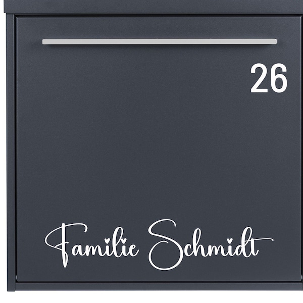 Briefkasten Aufkleber Hausnummer Familienname beständiges Vinyl wetterfest selbstklebend , Familien Name und Nummer personalisiert