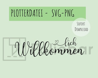Plotterbestand Welkom, SVG, PNG, direct downloaden, plotter, sjabloon