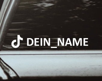 2x TikTok Aufkleber Logo Auto Sticker Wunschtext Tuning Name personalisiert Tuning JDM eigener Name