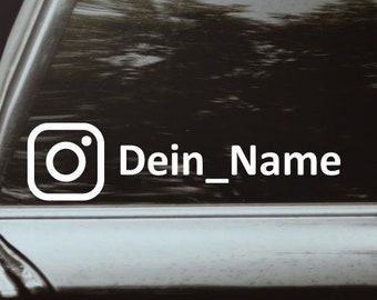 XL Instagram Aufkleber Auto Sticker Wunschtext Tuning Name personalisiert Tuning JDM eigener Name Autokleber Decal