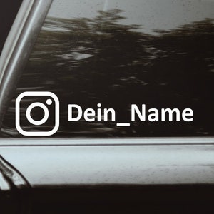 2x Instagram Aufkleber Auto Sticker Wunschtext Tuning Name personalisiert Tuning JDM eigener Name Bild 1